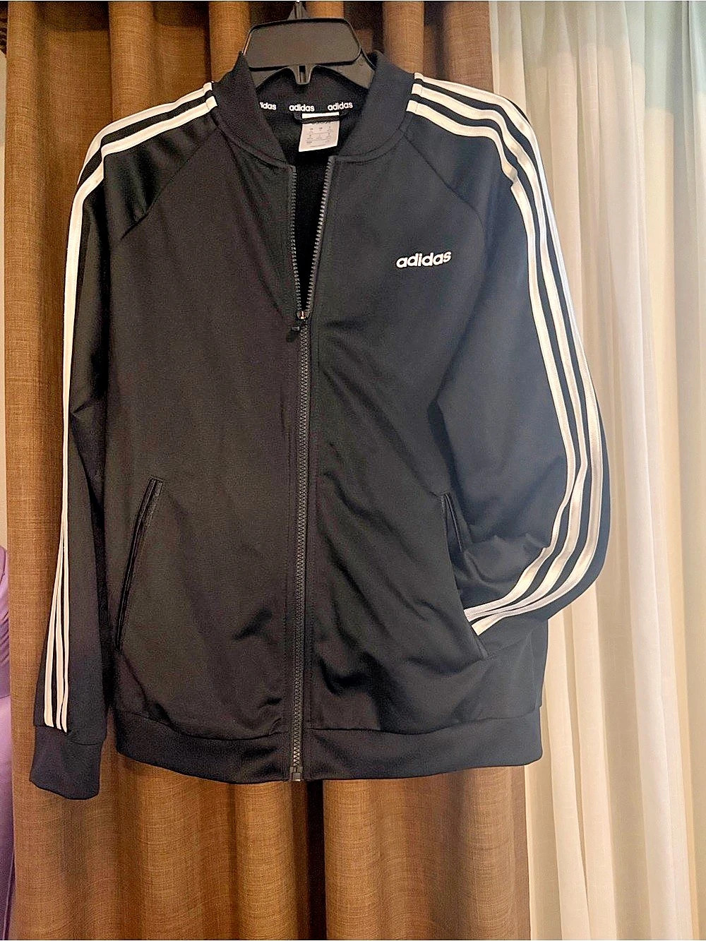 adidas 3-Stripes Lifestyle Woven Bomber Jacket Black & White Size M